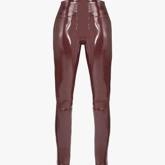 NWT SPANX, Faux Patent Leather Leggings in Ruby, Various Sizes - Picture 4 of 9